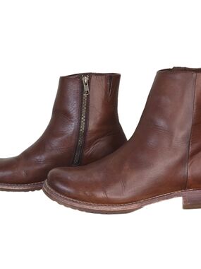 Frye Veronica Inside Zip Leather Ankle Boots Size 11B Women Brown Cognac